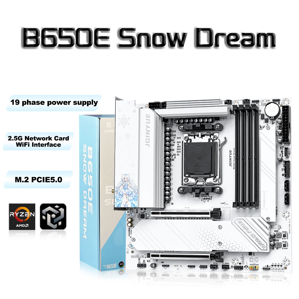 Am5 Micro Atx Pcie 5.0 Motherboard - JGINYUE B650E Sneeuwdroom AM5 MATX Moederbord