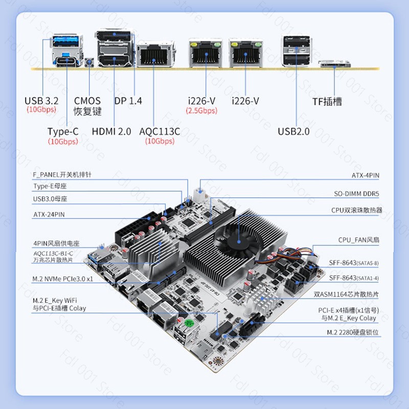 N150 8-bay 10GbE NAS moederbor - Mini Itx Dual 2.5G Nas Motherboard recensie en prijs