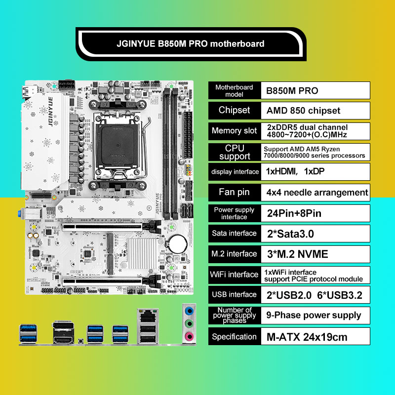 JGINYUE B850M PRO moederbord A - Am5 Micro Atx Pcie 5.0 Motherboard recensie en prijs