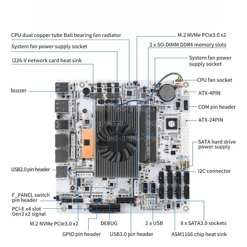 Wit Mini-ITX M11 NAS-moederbor - Mini Itx Dual 2.5G Nas Motherboard recensie en prijs